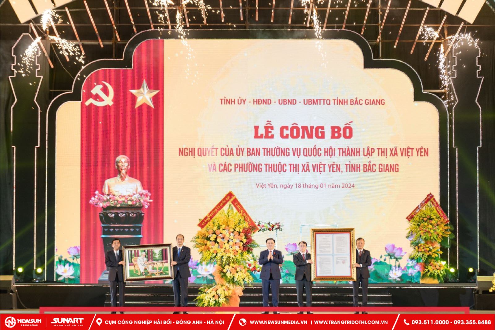 Thi Công Sấn Khấu Sự Kiện Nghị Quyết Thành Lập Thị Xã Việt Yên, Tỉnh Bắc Giang